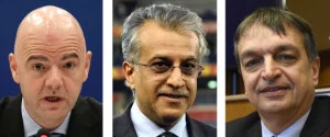 De gauche à droite Infantino; Salman et Champagne revent de succéder à Blatter